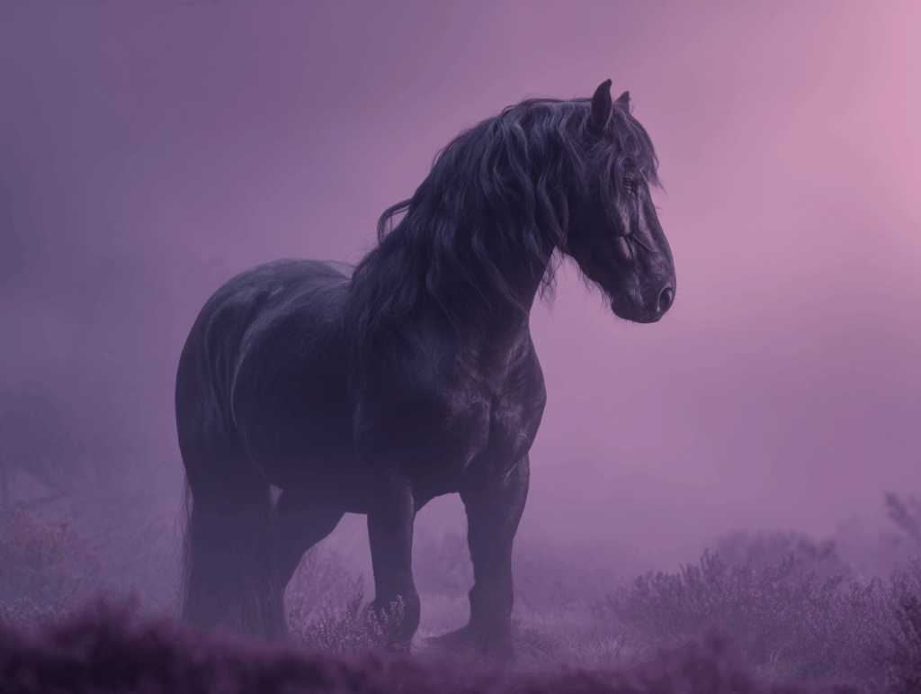 اسب سیاه قدرتمند