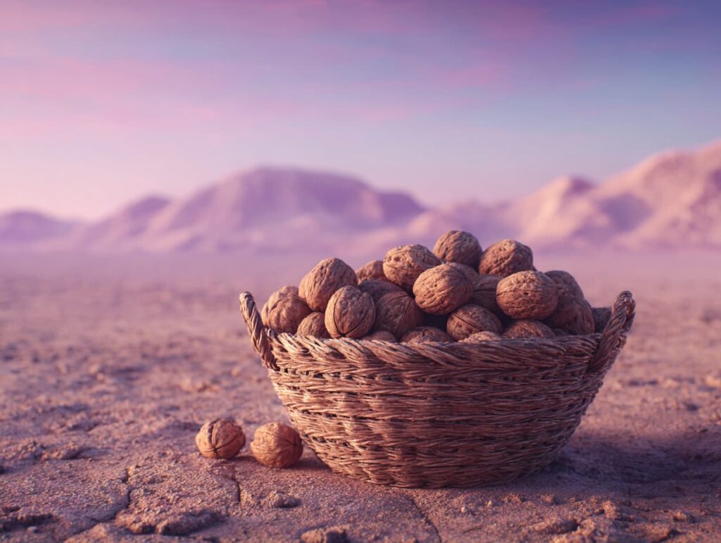 گردو با پوست سخت چوبی