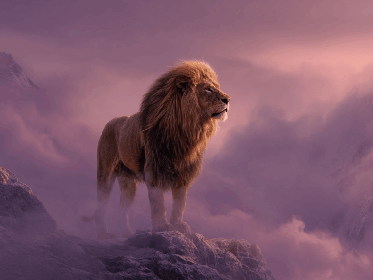 شیر نر با یال باشکوه