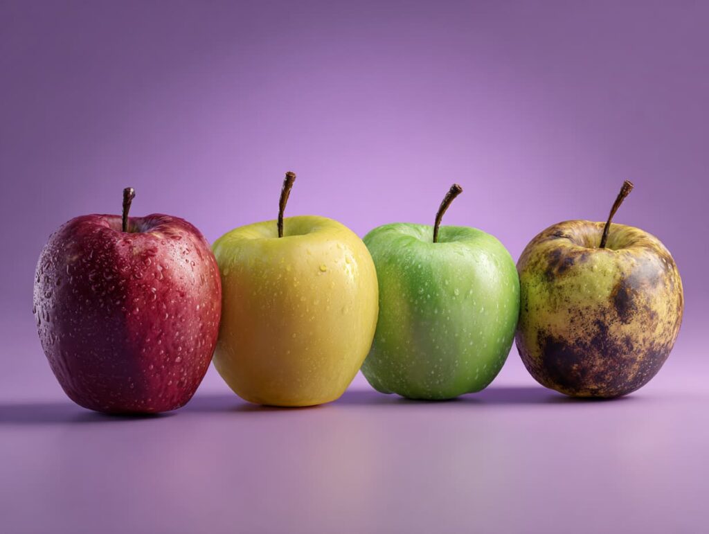 سیب قرمز براق و سالم