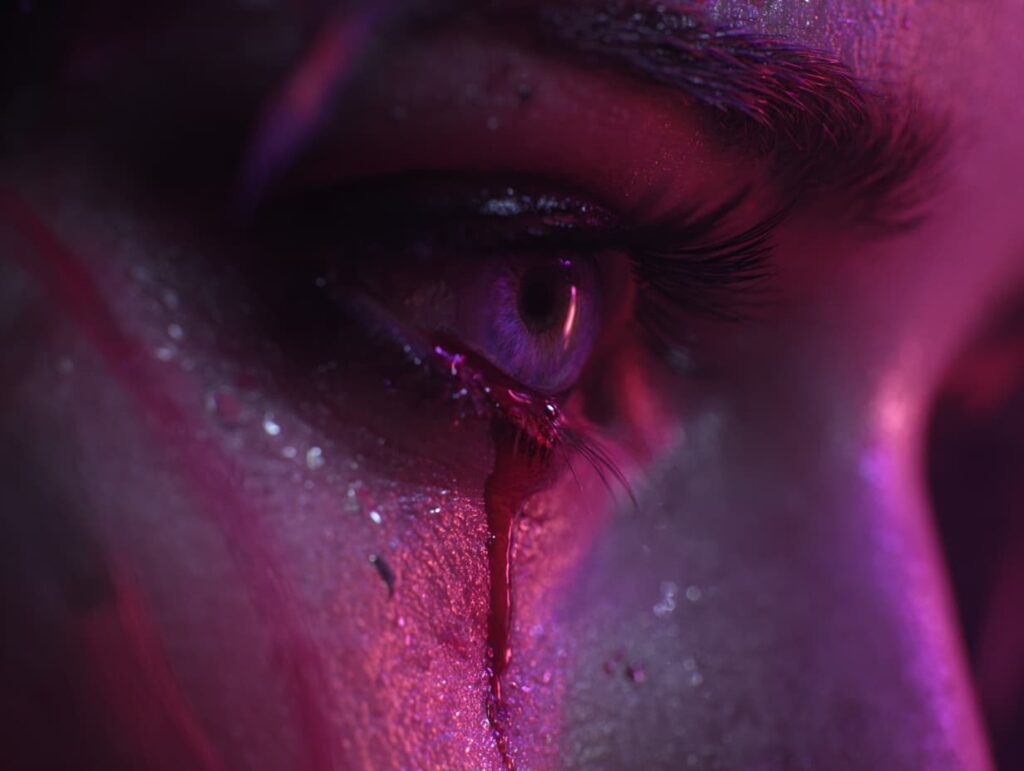 اشک بر روی صورت یک فرد